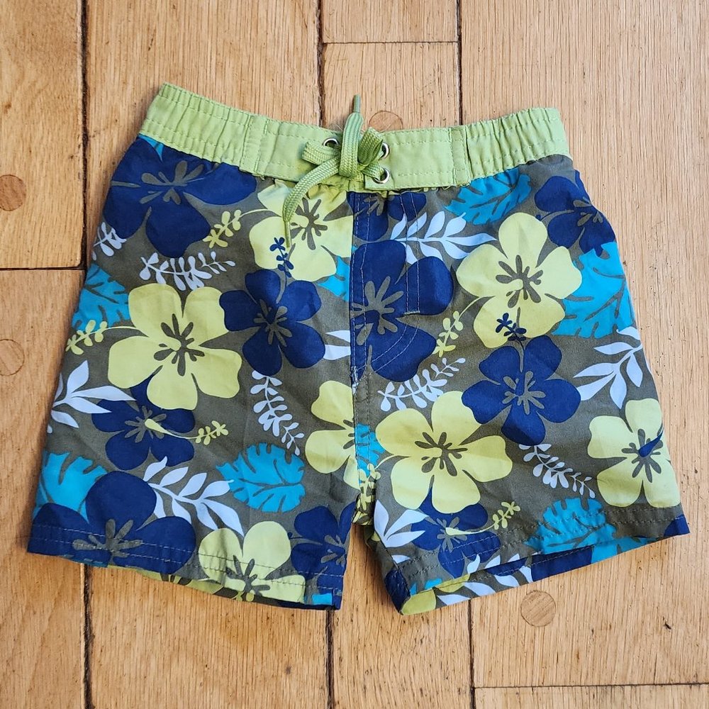 One Step Ahead Hawaiian Swim Trunks Size 18 Months